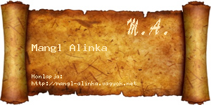 Mangl Alinka névjegykártya